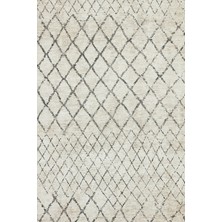 Bespoky 80x150 cm Krem Geometrik Modern Baklava deseni Yıkanabilir Halı | Yatak Odası Mutfak Halısı | Leke Tutmayan, Kaymaz | CORNELİA-9232