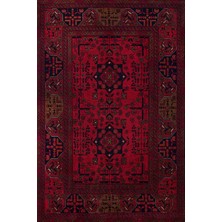 Bordo Bordürlü Modern Etnik Desenli Halı  | Makinada Yıkanabilir | Hav Toz Vermez | Leke Tutmayaz | Kaymaz Taban | Dijital Makine Baskı | Salon Yolluk Mutfak Halısı