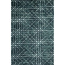 Bespoky 80x150 cm Krem Petrol mavisi Geometrik Modern Üçgenler Yıkanabilir Halı | Yatak Odası Mutfak Halısı | Leke Tutmayan, Kaymaz | CLARİS-1520