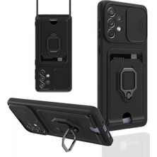 Samsung Galaxy A53 5g Kılıf Zuma Kartvizitli Yüzüklü Silikon - Siyah