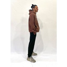 Erkek Kapşonlu Rahat Kalıp Içi Polarlı 3 Iplik El Yazılı Californıa Baskılı Swetashırt SPR24SW03