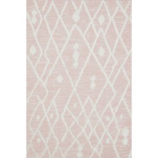 Hali.Net 120x300 cm Pembe Açık Pembe Elmas/baklava Modern Geometrik Halı | Salon Yatak Odası Halısı | Hav Vermez Leke Tutmaz | HABİTAT-7631