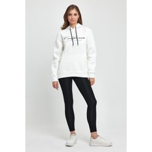 Süperlife Kadın Kapşonlu Rahat Kalıp Içi Polarlı 3 Iplik Californıa Baskılı Swetashırt SPR24SWK03