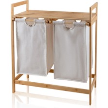 The Mia Bambu 2 Bölmeli Çamaşır Sepeti 74X64X33 cm