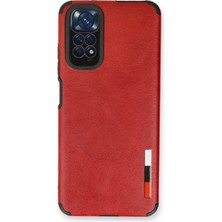 Xiaomi Redmi Note 11 Kılıf Loop Deri Silikon - Kırmızı