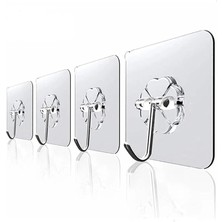 Haus Askı Askılık 10 Adet Güçlü Şeffaf Duvar Askısı Askılığı Yapışkan Vantuz Kanca Mutfak Banyo Aksesuar