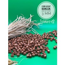 8 mm Ahşap Boncuk (50 Gram 175 Adet) Delik Çapı 3mm Makrome Takı Bileklik Tahta Yuvarlak