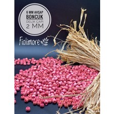 6 mm Ahşap Boncuk (25 Gram 175 Adet)Delik Çapı 2mm Makrome Takı Bileklik Tahta Yuvarlak