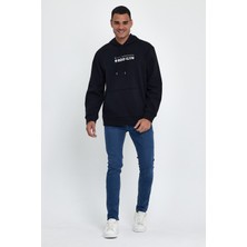 Erkek Kapşonlu Rahat Kalıp Içi Polarlı 3 Iplik  Wıllams. Brooklyn Baskılı Swetashırt SPR24SW04