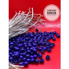 12 mm Ahşap Boncuk (50 gr 87 Adet)Geniş Delik Çapı 5 mm Makrome Çanta Bileklik Takı Tahta Renkli