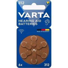 Varta 312 Işitme Cihazı Pili 6 Lı