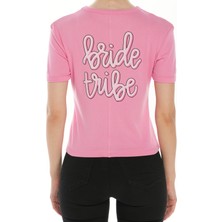 Bride Tribe Baskılı Pembe Tişört | Bekârlığa Veda Takım Tişörtü | Baskılı Bride Party Nedime Ürünü