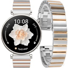 Huawei Watch Gt 6 41 mm ile Uyumlu 18 mm Renk Detaylı Paslanmaz Çelik Saat Kordonu