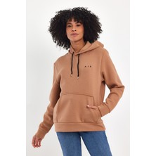 Kadın Kapşonlu Rahat Kalıp Içi Polarlı 3 Iplik  Air Nakışlı Swetashırt SPR24SWK07