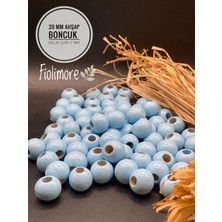 20 mm Ahşap Boncuk (50 gr 18 Adet)Geniş Delik Çapı 7 mm Makrome Çanta Bileklik Takı Renkli
