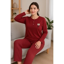 Geniş Kalıp Kadın Pijama Takımı %100 Pamuk