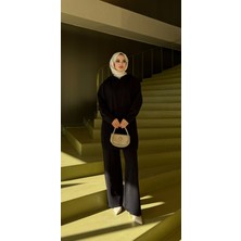 Çapraz Saç Örgülü Triko Takım