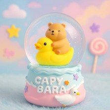 Capybara Temalı Büyük Boy Püskürtmeli Müzikli Işıklı Kar Küresi