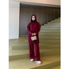 Çapraz Saç Örgülü Triko Takım