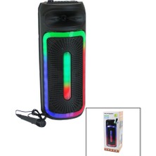 Karaoke Mikrofonlu Wireless Hoparlör - Speaker Işıklı USB Şarjlı Dc 5V - Tf - Aux8 Inç PL-4127 (5067)