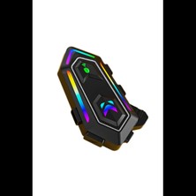 Karler Bass Krm2 Rgb Motosiklet Sürücüleri Için Ipx6 Su Geçirmez Özellikli Kablosuz Bluetooth Kulaklık - Siyah