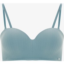 Penti Koyu Gri Lotus Essentials Balenli Straplez Toparlayıcı Sütyen