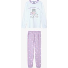 Penti Lila Kız Çocuk Kuromi Friends Uzun Kollu Pamuklu Pijama Takımı