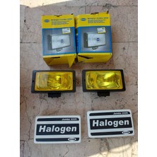 Sis Lambası Desenli Sarı Cam Halogen Kapaklı Sis Farı Ø 242X133