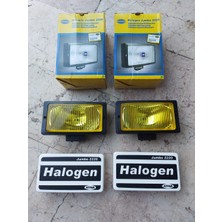Sis Lambası Düz Çizgili Sarı Cam Halogen Kapaklı Sis Farı Ø 242X133