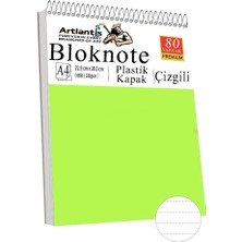 Telli Masaüstü Not Defteri Çizgili A4 1 Adet Masa Üstü Plastik Kapaklı Spiralli Bloknot Blocknote 80 Yaprak Okul Ofis