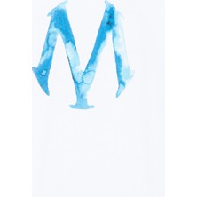 Mavi Mühür Logo Baskılı Beyaz Tişört 6610063-620