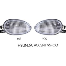 Hyundai Accent Yumurta Kasa 95-00 Sis Lambası Takımı Beyaz 2 Adet