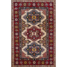 Hali.Net 80x150 cm Bordo Krem Geometrik Geleneksel Geleneksel Halı | Mutfak Yolluk Halısı | Hav Vermez Hipoalerjenik | HKMDGT-019
