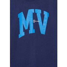 Mavi MV Logo Baskılı Lacivert Tişört 6610213-70491