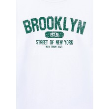 Mavi Brooklyn Baskılı Beyaz Tişört 6610223-620