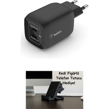 Belkin 65W Dual USB Type C Duvar Şarj Cihazı, Gan Teknolojisi ile Hızlı Şarj Güç Dağıtımı 3.0, USB C Fişi ve iPhone 16, Ipad, Macbook, Galaxy, Pixel Vb. Için USB Şarj Cihazı