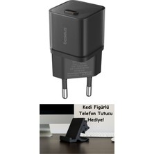 Os-Baseus GAN5S Hızlı Şarj Adaptörü 1c, 20W Eu, Siyah