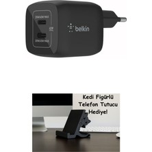 Belkin Çift Usb-C Duvar Şarj Cihazı 45W, iPhone 14, 13, 12, Pro, Pro Max, iPad Pro 12.9, 11, Macbook, Galaxy S23, S23+, Ultra, Tab ve Daha Fazlası Için Gan Teknolojili Pd 3.0 Hızlı Şarj