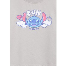 Mavi Stitch Baskılı Gri Tişört 7610374-70075