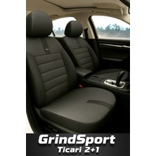 Trobus Renault Clio 2 2001-2003 – Ticari Araç 2+1 Uyumlu Vira GrindSport Koltuk Kılıfı – Siyah, Kolay Montaj