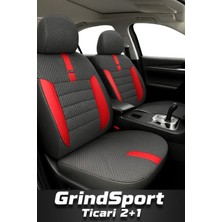 Ford Tourneo Connect 2014-2018 Hafi̇f Ti̇cari̇ – Ticari Araç 2+1 Uyumlu Vira Grindsport Koltuk Kılıfı – Siyah Kırmızı, Kolay Montaj
