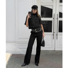 Kumaş Mix Straight Fit Pantolon IW6250003191001