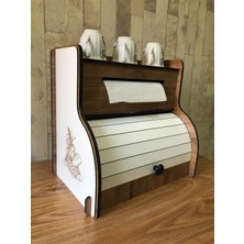 Adım Shops Adımshops New Bread Box,havlu Peçetelik(Saklama Gözlü) Ekmeklik, Baharatlık Rafı, Dekoratif Demonte