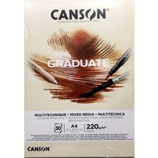Canson Gradute Mıxmedıa Natural A4 220GR 30 Yaprak Çok Amaçlı Sanat Kağıdı