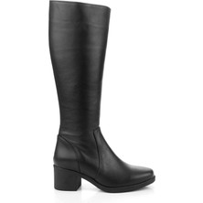 Siyah Hakiki Deri Kadın Çizme K03586240303