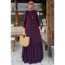 Süreyya Gömlek Elbise Mürdüm