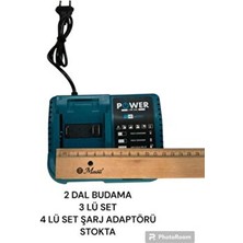 Power Black 58 V 5 Ah Li-Ion 4 Lü Set Adaptör Anahtarlı Mandren Tipi Güçlü Şarj Cihazı
