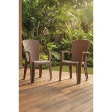 Side 2'li Rattan Sandalye Cappuccino