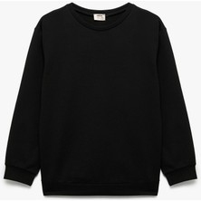 Uzun Kollu Bisiklet Yaka Basic Sweatshirt