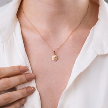 925 Ayar Gümüş Kadife Çiçeği Ekim Ayı Minimal Doğum Taşı Kolyesi